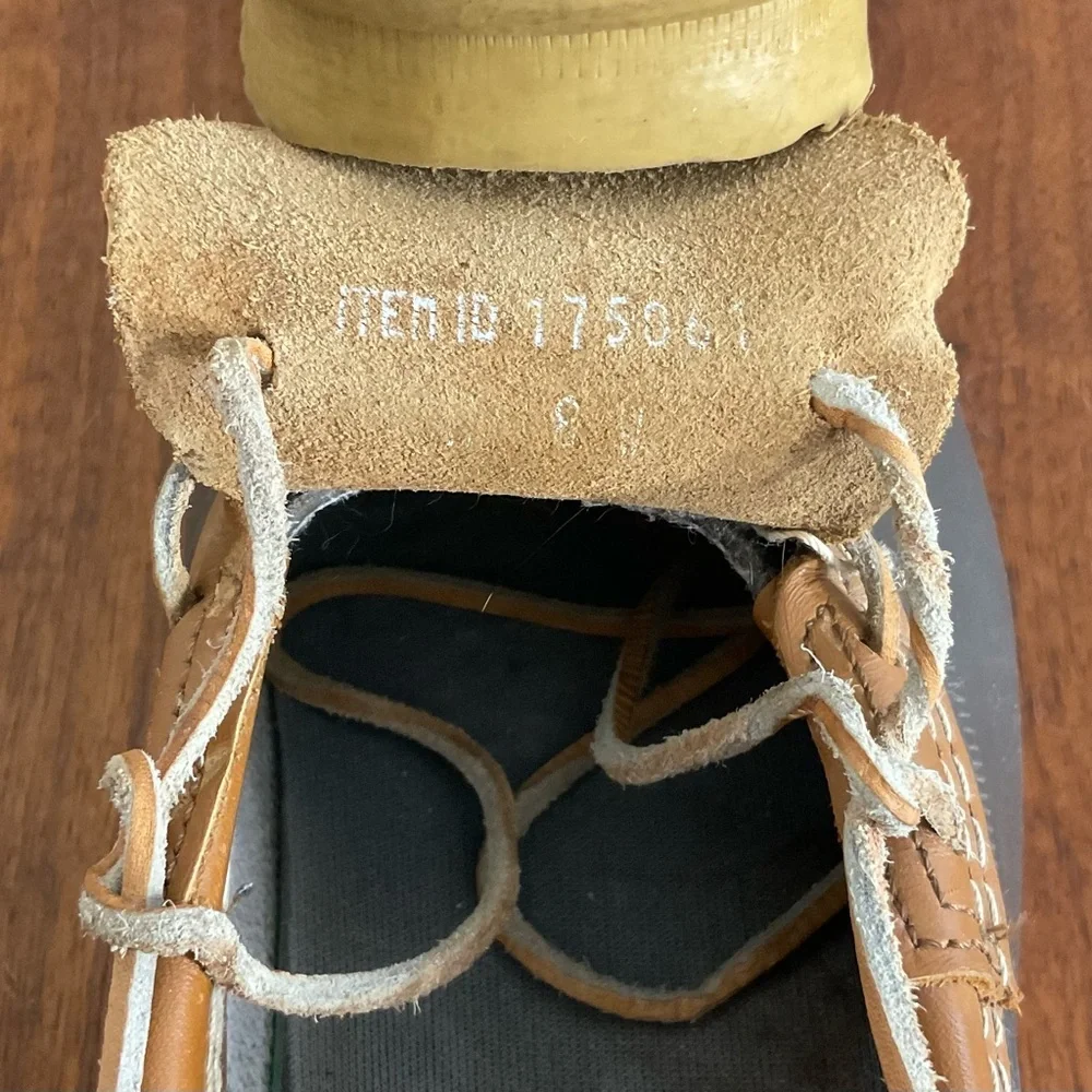 LL Bean Bean Boots men’s Brown Leather Low Top Duck Boots Size 8W - Picture 6 of 7